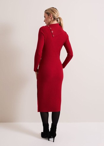 Phase Eight Willow Popper Column Dress Red Canada | GAFYKZ-918